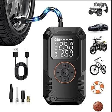 hava kapresoru: Daşınan elektrikli hava kompressoru (təzyiq ölçən ekranlı) - — 1