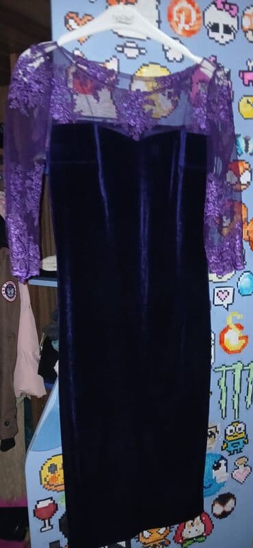 dublonka modelleri: Bənövşəyi rəngdə zərif ziyafət/gecə geyimi. - Material: əsas hissə — 3