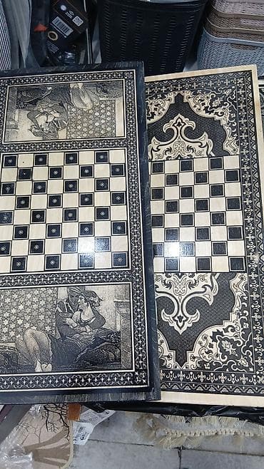 oyun disk: Ağacdan hazırlanmış nərd dəsti - Material: təbii ağac, yanlardan — 2