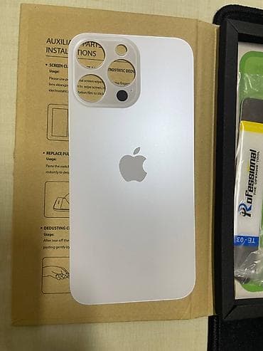 iphone pro max: Apple iPhone üçün arxa korpus stikeri (skin) – ağ/mat effektli - — 1