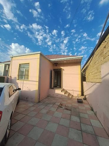 modern evler: 1 mərtəbəli həyət evi - Plan: girişdə daş pilləkənli eyvan, dəhliz, 2 — 1