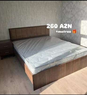 ucuz çarpayı: Yeni, İkinəfərlik çarpayı, Bazasız, Matras ilə, Siyirməsiz, Azərbaycan — 1