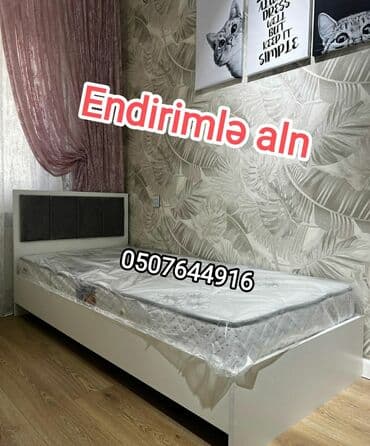 divan çarpayı: Yeni, Təknəfərlik çarpayı, Bazasız, Matras ilə, Siyirməsiz, Azərbaycan — 2