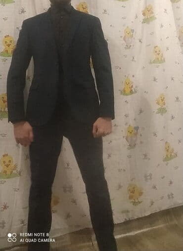 kisi pencekleri: Kişi kostyumu – qrafit tünd boz rəngdə klassik model. - İki hissə — 2