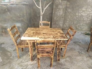 Bağ evləri, restoran (kafe pub ) üçün taxta masa ve oturacaq — 5