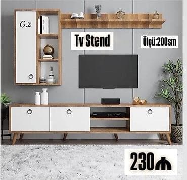 mebel televizor alti: Yeni, Düz TV altlığı, Polkalı, Laminat — 1