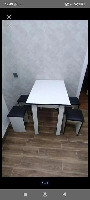 mini manqal: Mətbəx üçün, Yeni, Açılmayan, Dördbucaq masa, 4 stul — 8