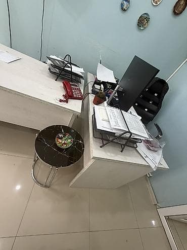 Ofis mebelləri dəsti Tərkib: - Künc modullu divan – mavi və açıq sarı — 3