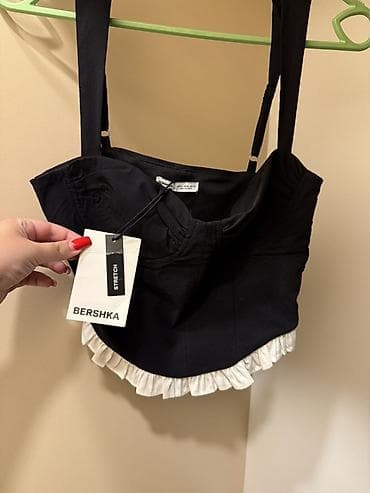 Bershka qadın topu - Model: qara korset tipli top - Rəng: qara, aşağı — 1