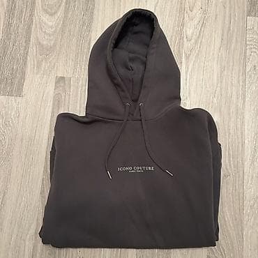 cantalar: ICONO COUTURE kapüşonlu sweatshirt - Rəng: qrafit/qaranlıq boz - Ön — 1