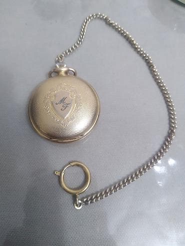 qızılı saat: MATY cib saatı – qızılı qapaqlı, zəncirli - Brend: MATY (Besançon) - — 1