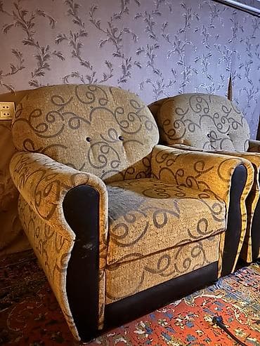 mingecevir divan: Divan, 2 kreslo, Bazasız, Açılmayan — 1