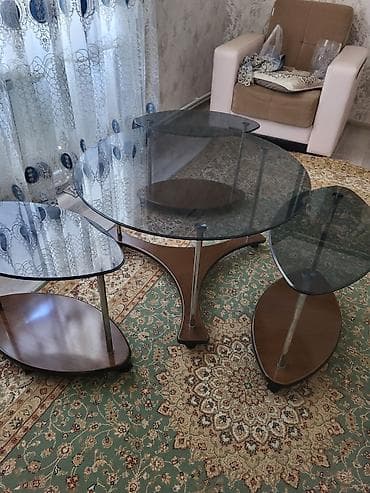 стол для маникюра: Круглый стол, Нераскладной, Без колесиков, Стекло, Без гарантии — 2