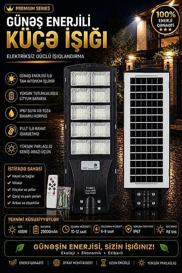 həyət işıqları: Günəş enerjili LED projektor – tam avtonom, enerji qənaətli və güclü — 6