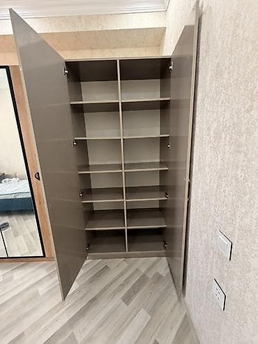 2 qapılı, Boz, Digər material, Açılan, Düz dolab — 2
