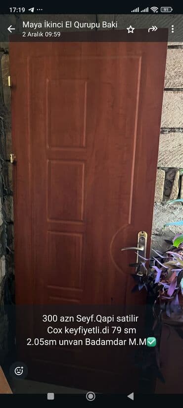 Seyf qapı satılır. - Material: gücləndirilmiş, təhlükəsizlik tipli