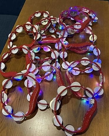 Qarmonlar: LED işıqlı tamburinlər - Material: möhkəm plastik gövdə, metal — 1