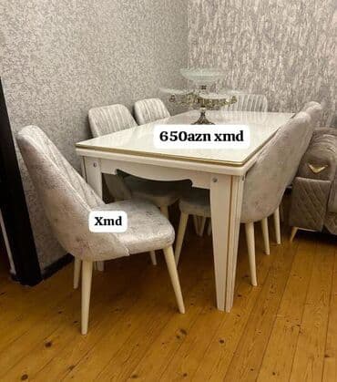 Qonaq otağı üçün, Açılmayan, Dördbucaq masa, 6 stul