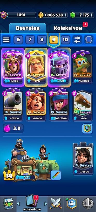 clash royale: Clash Royale oyun hesabı satılır. Xüsusiyyətlər: - Kasa: 1 085 538 — 2