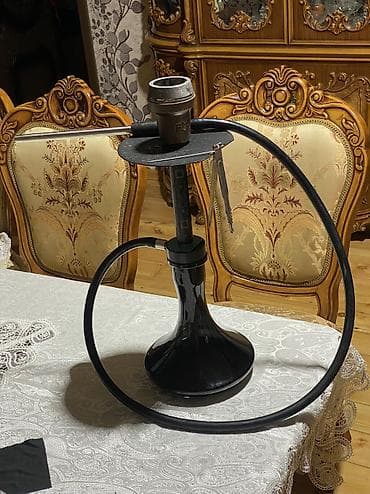 geyim dəsti: Nargilə dəsti – klassik qara dizayn - Material: şüşə kolba, metal — 1