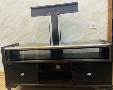 tibbi rəf: Düz TV altlığı, Polkalı, Şüşəli — 3