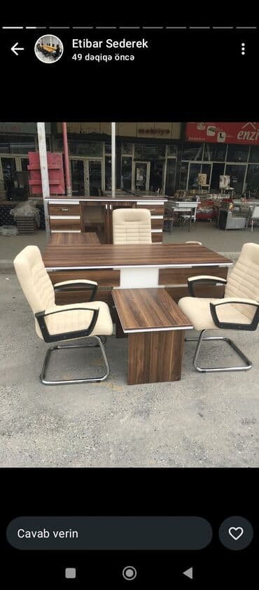 istifadə olunmuş ofis mebelləri: Ofis mebel dəsti - Tərkib: böyük iş masası, resepsiyon/ardıcıllıq — 1