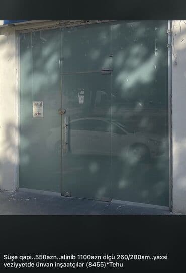 qapi alisi: Şüşə giriş qapısı və vitraj - Material: temperli şüşə - Ölçü: 260/280 — 1