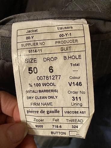 Kişi ayaqqabıları: Kişi kostyum dəsti – boz rəngdə, incə dik zolaqlı klassik model — 5