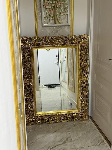 Güzgü Döşəmə üstü, Düzbucaqlı, Dekorativ, Çərçivə ilə