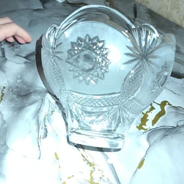 caxir qabi: Büllur şirniyyat/qab meyvə qabı. 2ədəd - Material: qalın, şəffaf — 3