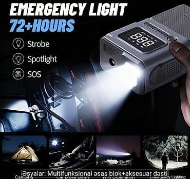 riken tekerleri: Məhsul: 6000A Jump Starter & Hava Kompressoru (Multifunksional — 4