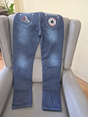 Uşaq üçün tünd mavi cins şalvar - Model: dar kəsimli (slim), düz paça
