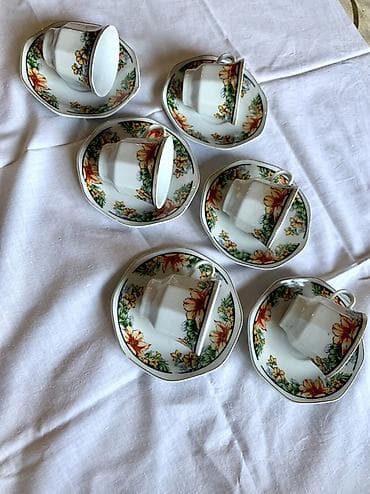 Qəhvə dəsti, rəng - Ağ, Farfor, 6 nəfərlik — 3