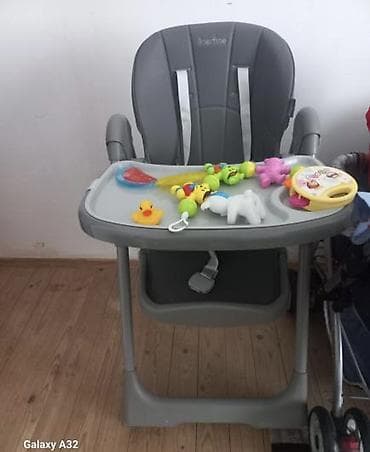 oyun maşını: Uşaq yemək kreslosu – Inertine brendi, boz rəng. Xüsusiyyətlər: - — 3