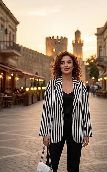 Zolaqlı qadın blezeri - Dizayn: Dikey qara-ağ zolaqlı, klassik və lalafo.az -da Zolaqlı qadın blezeri - Dizayn: Dikey qara-ağ zolaqlı, klassik və
