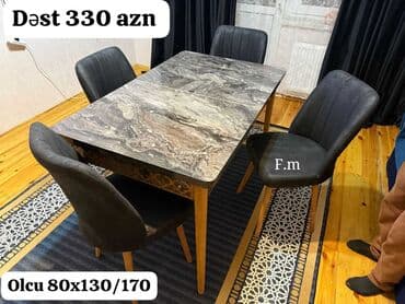 oturacaqlar: Mətbəx üçün, Yeni, Açılan, Dördbucaq masa, 4 stul — 1