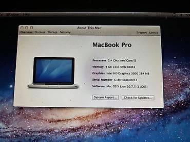 makbuk: MacBook Pro 2011 İntel Core i5 500gb ssd İntel HD Graphics 3000 — 3