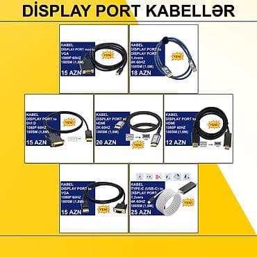 dvi kabel: Display Port Kabellər ⭐Type-C (USB-C) to Display Port 1.2vers 1,8m 4K — 1