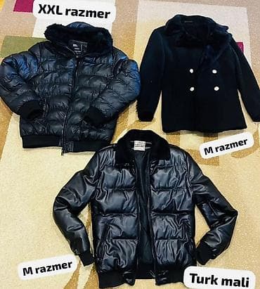 dəri palto: Palto, M, rəng - Qara — 1