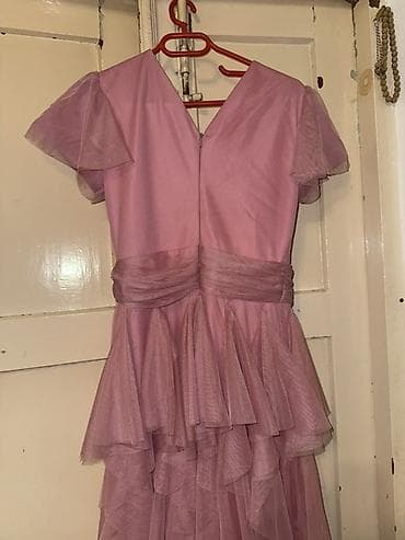 tul donlar: Tül qatlı geyim – zərif ziyafət/libas - Rəng: toz çəhrayı (dusty — 5