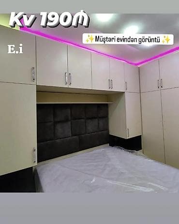 qapi sifarisi: Yataq otağı üçün sifarişi qəbul olunan quraşdırma dolab sistemi. - — 1