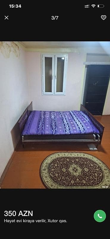 quba kiraye ev: Həyət evi kirayə verilir, Xutor qəsəbəsi — 350 AZN - Plan: 1 otaqlı — 2
