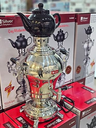 samovar cay: Elektrikli samovar silver model: sl-0044 elektri̇k semaver 4l — 2