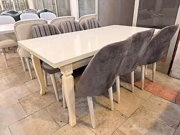 Qonaq otağı üçün, Yeni, Açılan, Dördbucaq masa, 6 stul
