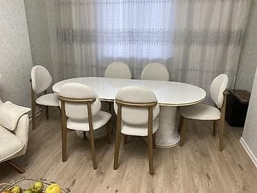 Qonaq otağı üçün, Açılmayan, Oval masa, 6 stul