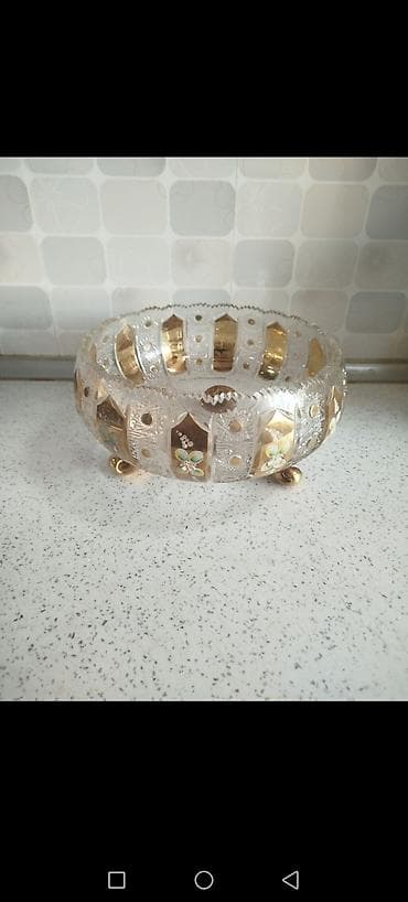 icki qabı: Kristal dekorativ meyvə qabı / meyve vazi - Material: qalın kəsimli — 1