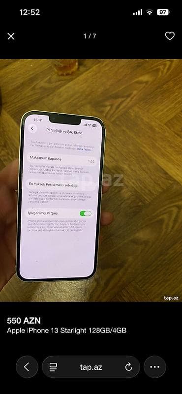 IPhone 13, 128 GB, Starlight, Barmaq izi, Face ID