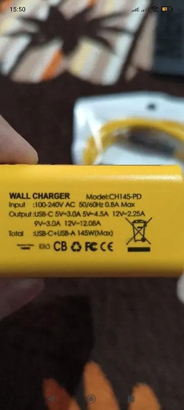 Техника и электроника: GaN texnologiyalı sürətli divar adapteri – 145W (Model: CH145-PD) — 4