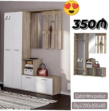 perde şekilleri: Yeni, 1 qapı, Güzgülü, Digər rəng, Digər material, Açılan, Düz dolab — 1