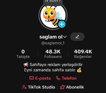 TikTok səhifəsi: “saglam ol” (@saglamol_1) - 48.3K izləyici - 409.4K